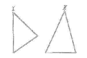 Two differing Triangles